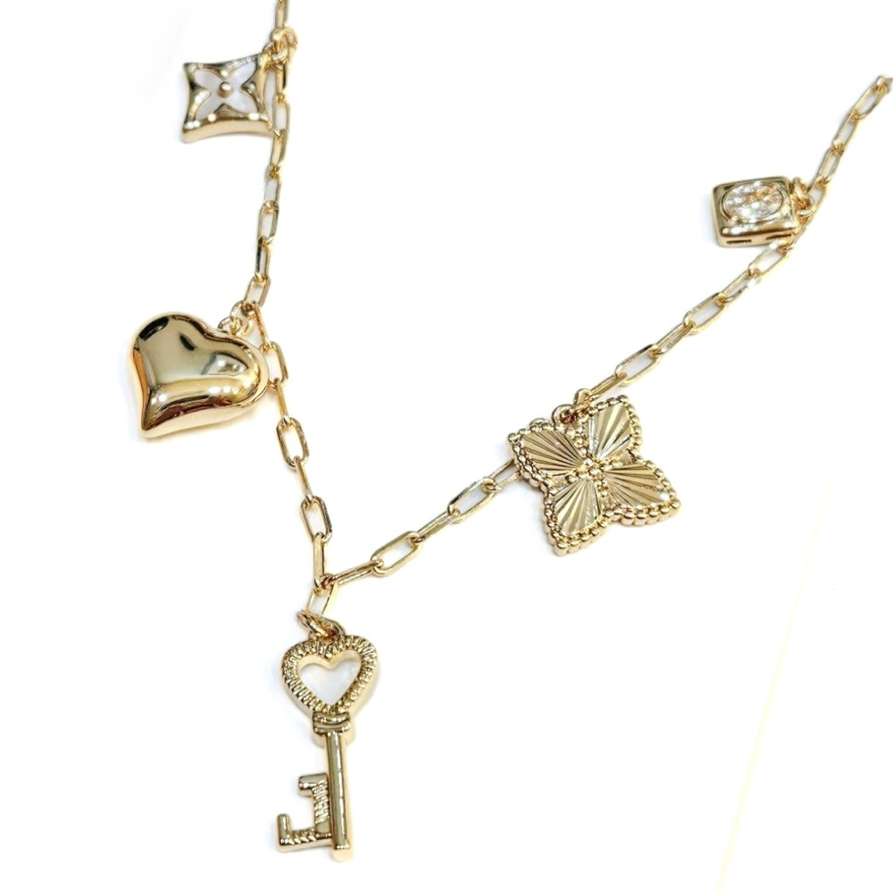 House of Harlow 1960 CZ Station/Charm Necklace
